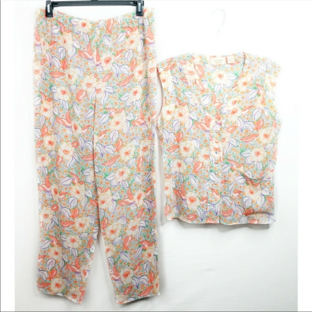 Vintage Victoria's Secret 2 Piece Pajama Sleep Set